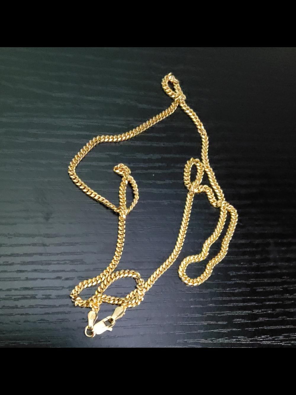 925 Italy Classic Gold Curb Chain Necklace - Women